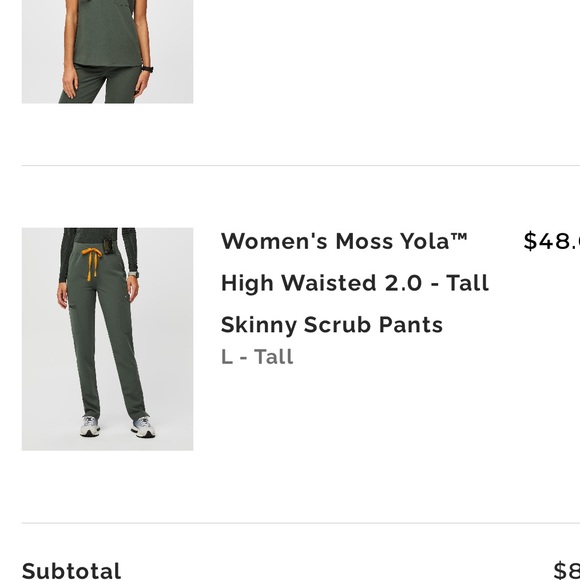 Figs Women Pants in Moss with Orange Detail - Picture 4 of 4